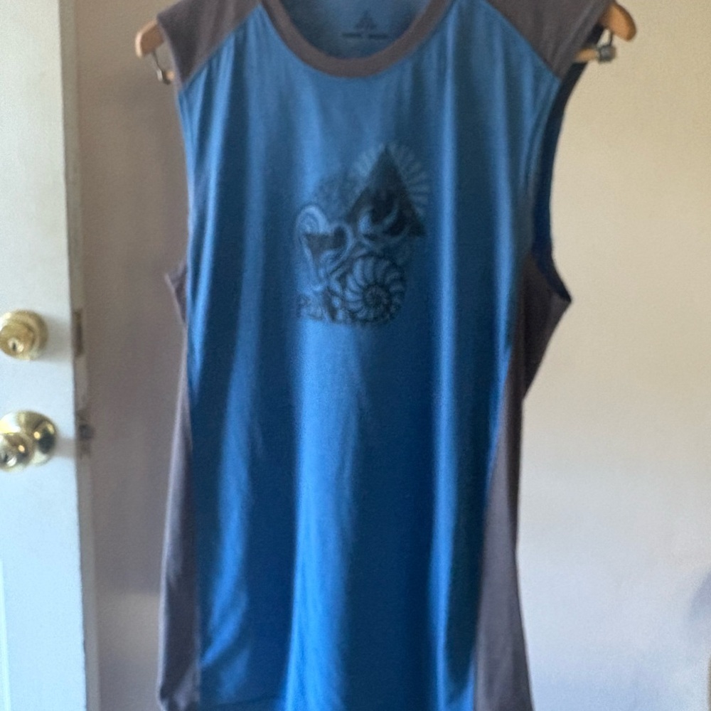 PRANA Blue and Gray Sleeveless Top